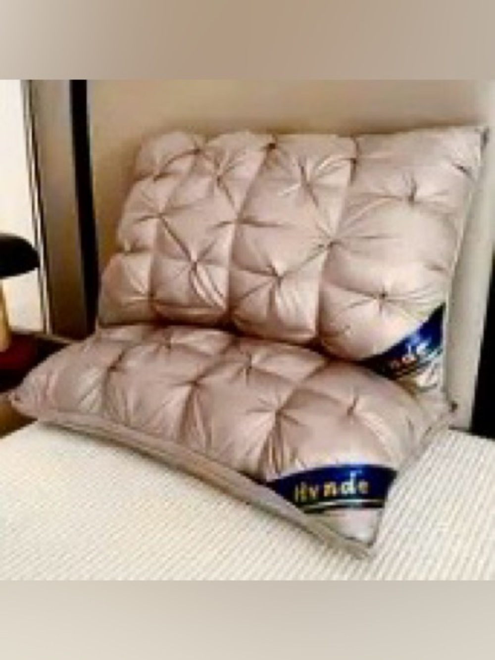 Lush Hotel Pillow Quilted tan Airtight sealed packaging Plush Comfort - Picture 8 of 8